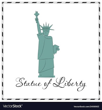 Statue of liberty new york landmark american vector image
