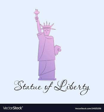 Statue of liberty new york landmark american vector image