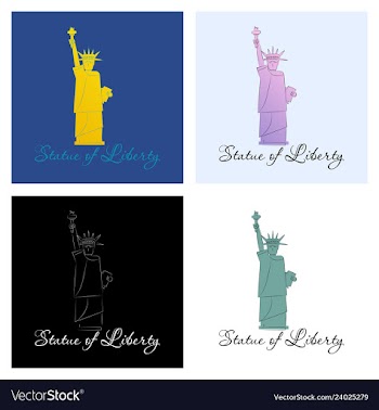 Statue of liberty new york landmark american vector image