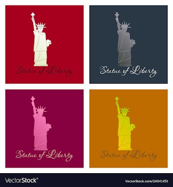 Statue of liberty new york landmark american vector image