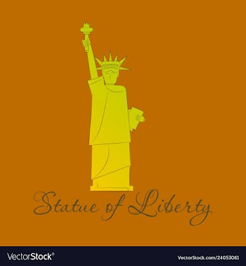 Statue of liberty new york landmark american vector image