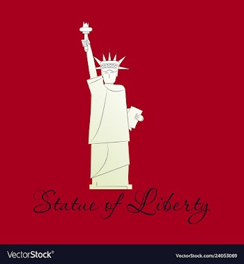 Statue of liberty new york landmark american vector image