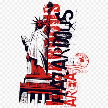 Statue of Liberty Printed T-shirt Clothing - Statue of Liberty stamp 