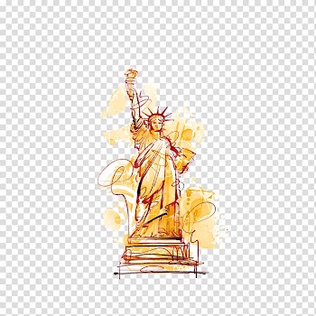 Statue of Liberty Watercolor painting Cartoon Illustration, Statue of Liberty watercolor illustration transparent background PNG clipart