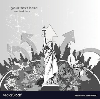 Statue with floral and grunge vector image