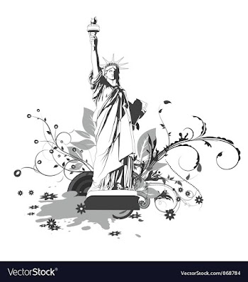 Statue with floral and splash vector image
