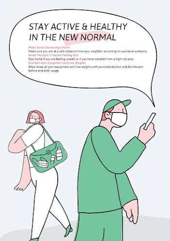 Stay active and healthy template vector new normal campaign advertisement
