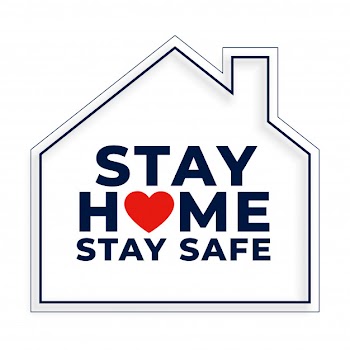 Stay home and safe background with house symbol Free Vector