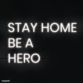 Stay home, be a hero neon sign vector | Free  vector - 2312523