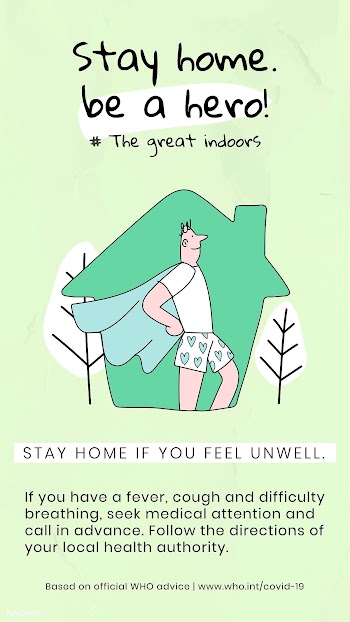 Stay home if you feel unwell during coronavirus outbreak social templa.. | Free  vector - 2315417