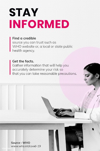 Stay informed and get the facts during the coronavirus pandemic social.. | Free  psd mockup - 2318604