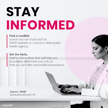 Stay informed and get the facts during the coronavirus pandemic social.. | Free  psd mockup - 2318666