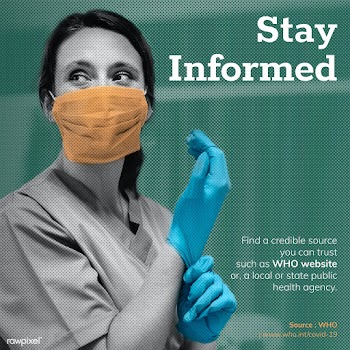 Stay informed during the coronavirus pandemic social template source W.. | Free  vector - 2318821