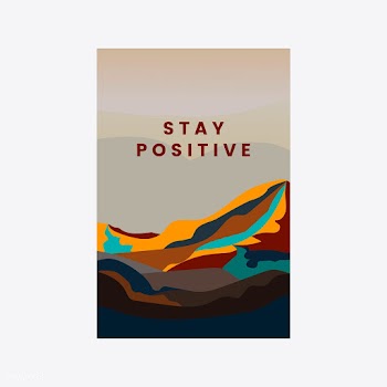 Stay positive mountain landscape design | Free stock vector - 454271
