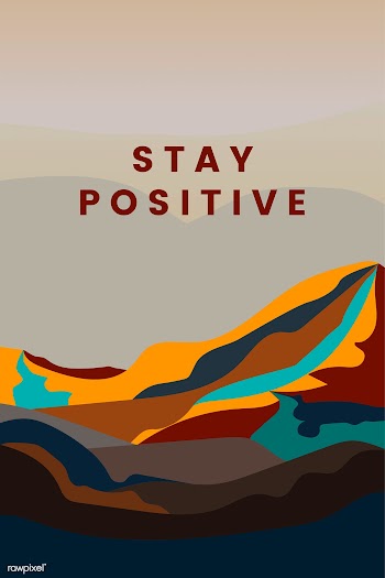 Stay positive mountain landscape design | Free stock vector - 454284