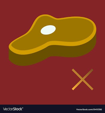 Steak flat icon isolated on background steak on vector image