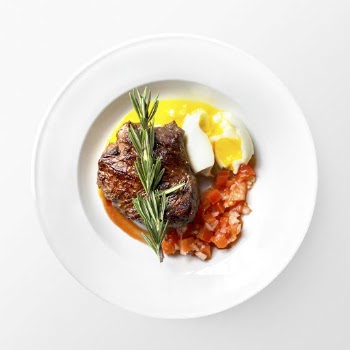 Steak plate on white background, | Free Photo - rawpixel