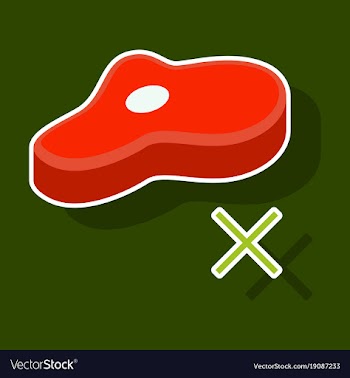 Steak sticker icon isolated on background steak vector image