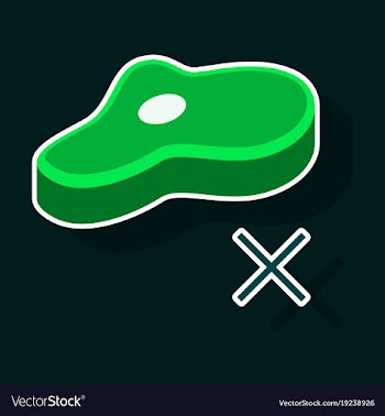 Steak sticker icon isolated on background steak vector image