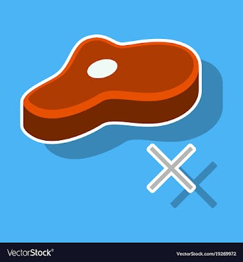 Steak sticker icon isolated on background steak vector image
