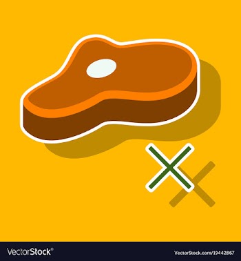 Steak sticker icon isolated on background steak vector image