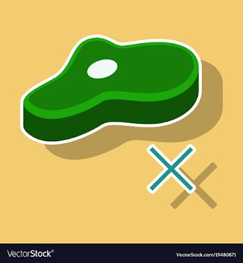 Steak sticker icon isolated on background steak vector image