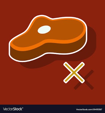 Steak sticker icon isolated on background steak vector image