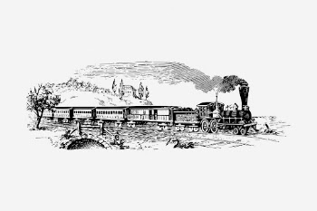 Steam locomotive hand drawn illustration. | Free Photo - rawpixel