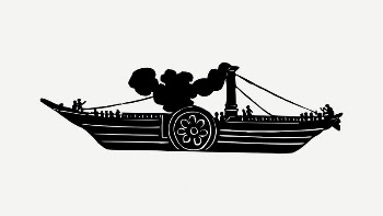 Steamboat clipart, vintage illustration psd. | Free PSD Illustration - rawpixel