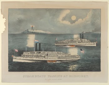 Steamboats Passing at Midnight – | Free Photo - rawpixel
