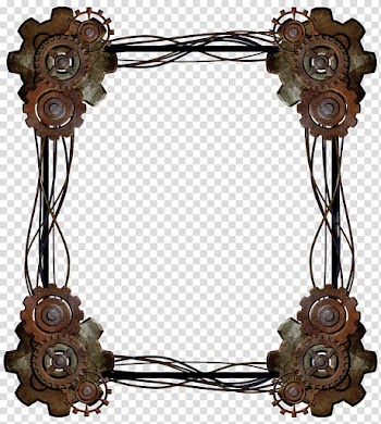 Steampunk Border, brown frame transparent background PNG clipart