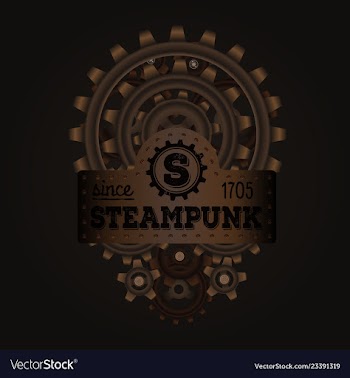  					Steampunk style emblem vector image														