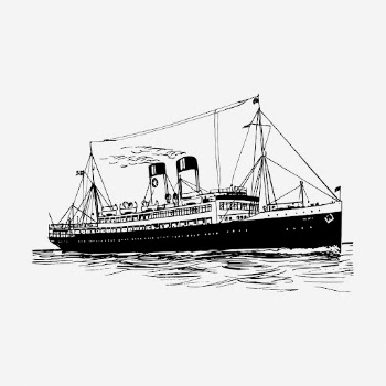 Steamship drawing, vintage vehicle illustration. | Free Photo - rawpixel