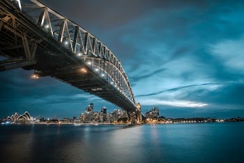 steel bridge above water
