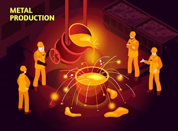 Steel industry isometric illustration Free Vector