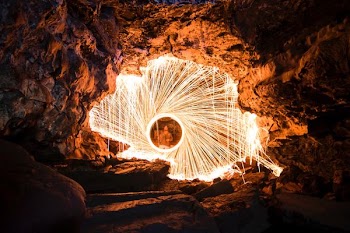 steel wool photography of fire dance
