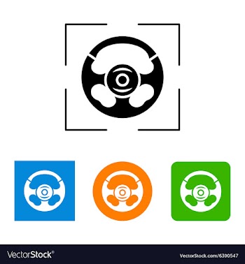  					Steering wheel - icon isolated vector image														