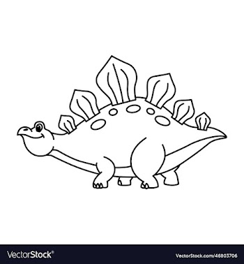 stegosaurus cartoon coloring page for