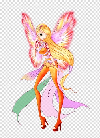 Stella Dreamix, yellow-haired fairy anime character transparent background PNG clipart