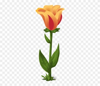 Stem Clipart Bunga - Computerized Orange Rose Round Ornament