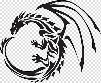 Stencil Dragon Art Tattoo, tattoo transparent background PNG clipart