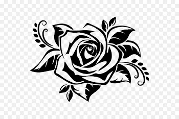 Stencil Drawing Silhouette Rose - Silhouette 
