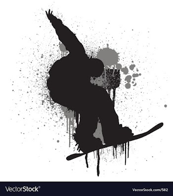 Stencil snowboarder vector image