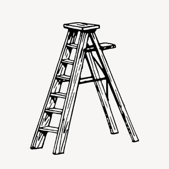 Stepladder drawing, vintage object illustration | Free Vector - rawpixel