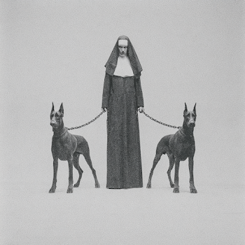 Stern Nun with Aggressive Dobermans in Infinite Void