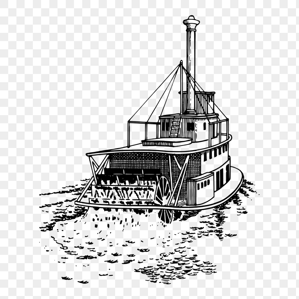 Sternwheeler ship png sticker, tourist | Free PNG - rawpixel