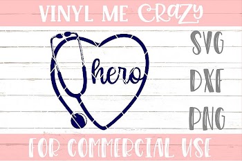 Stethoscope Heart Hero SVG DXF PNG