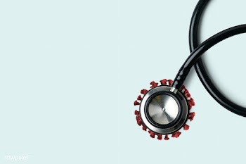 Stethoscope with a coronavirus cell underneath banner | Free  photo - 2310624