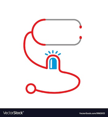  					Stethoscope with siren light icon vector image														