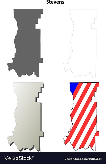 Stevens Map Icon Set vector image